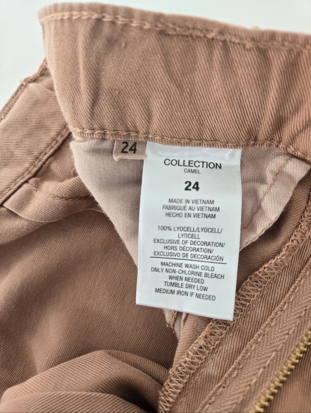 Hudson Jeans Wide-Leg Draw-Tie Pants in Camel Size 24 - Picture 12 of 15